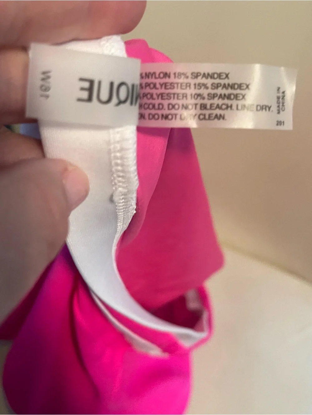 Bright Pink Two-Piece Bikini Set with White Trim Size 16 #60